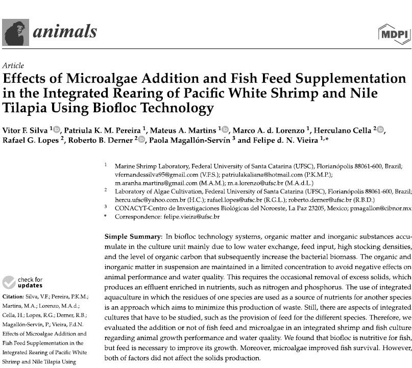 effects microalgae addition fish feed supplementation